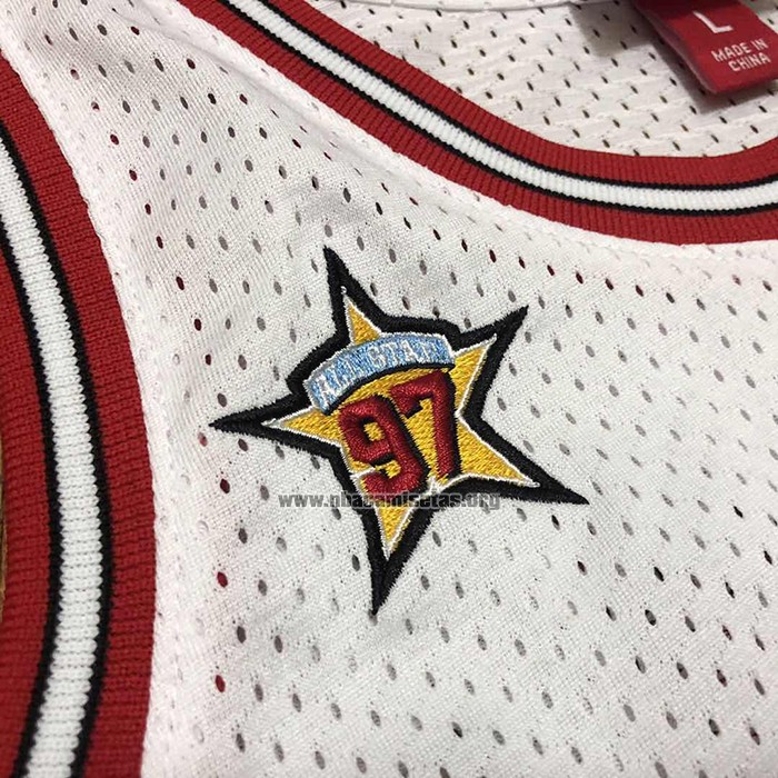 Camiseta Chicago Bulls Michael Jordan NO 23 Mitchell & Ness 1997 Blanco